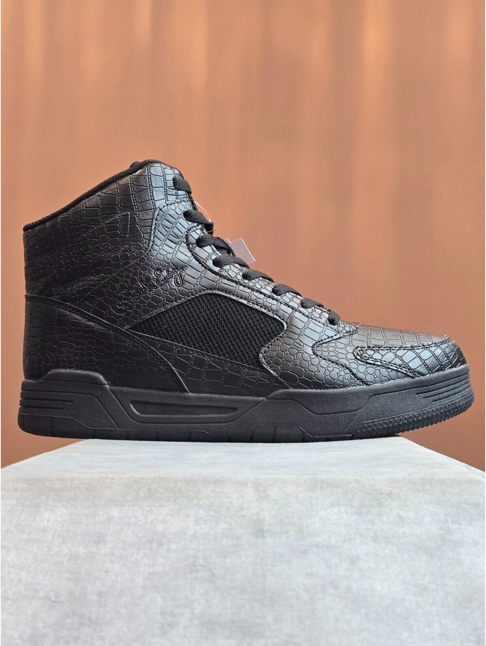 Patrick Ewing Rebound Tipoff - Black Croc (1RMBE09-001) Men's 10